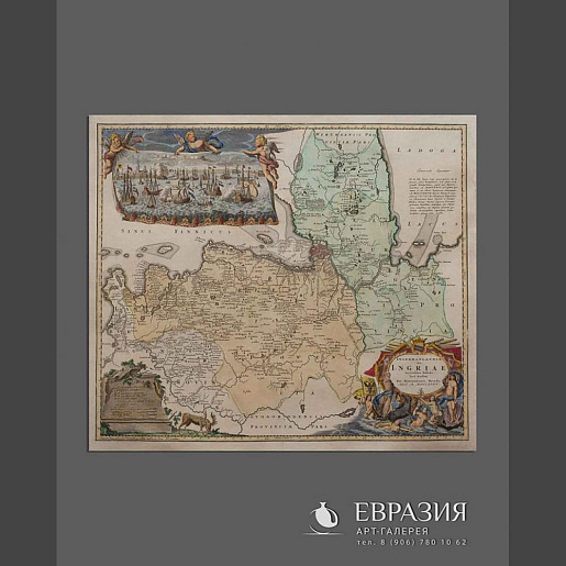 XVIII век! Карта «Новейшая карта Ингерманландии и Ингрии»